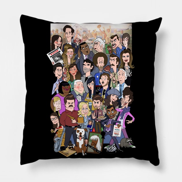 Parks and Recreation Pillow by Art of Stephen Silver