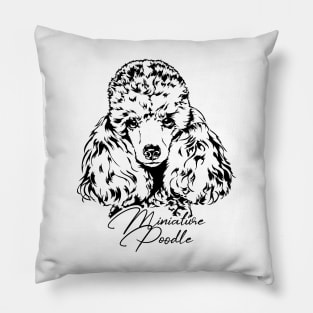 Funny Proud Miniature Poodle dog portrait gift present Pillow