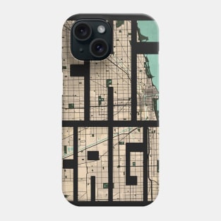 Chicago, Illinois, USA City Map Typography - Vintage Phone Case