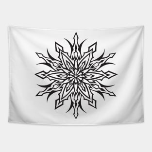 SYM STAR-TRIBAL- SNOWFLAKE DESIGN- BLACK Tapestry