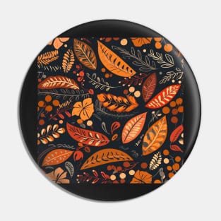 Flat Autumn Foliage Seamless Floral Pattern Fall Leaves Pin