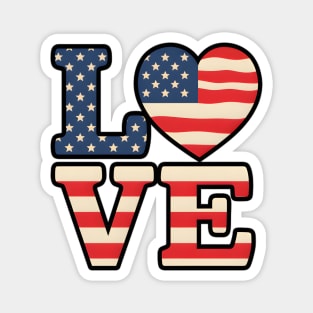 American Flag Love Magnet