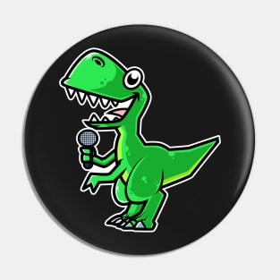 Dinosaur Sing Karaoke Kids Kawaii Neko Anime design Pin