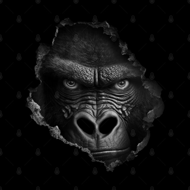 Gorilla Face Wall Animal Print Art Animal Lover Gorilla by elmiragokoryan