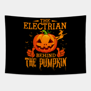 Mens The CHEF Behind The Pumpkin T shirt Funny Halloween T Shirt_ELECTRIAN Tapestry