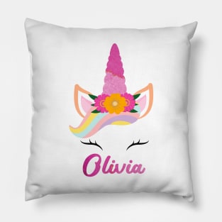 Name olivia unicorn lover Pillow