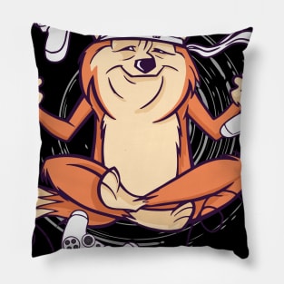 game dog meditating Pillow