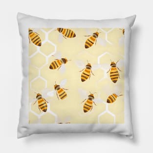 Honeycomb and Bee Pattern 12 Pillow