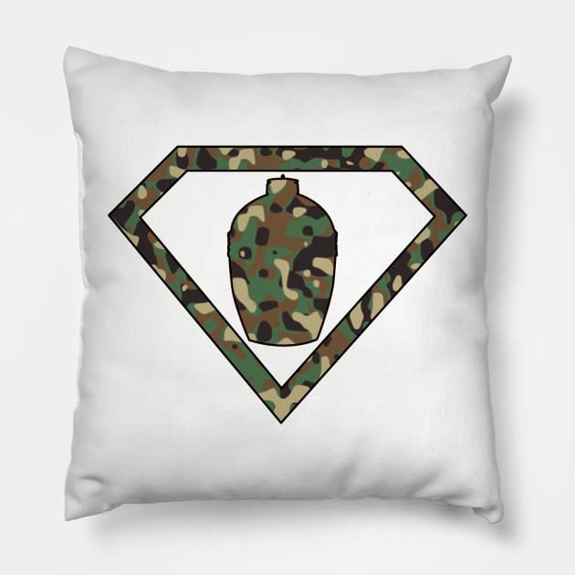 Super Eggman in Camo! Pillow by Mackabee Designs