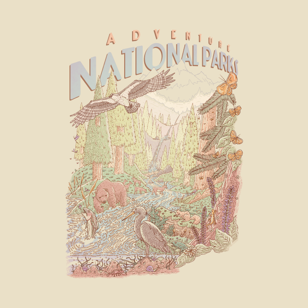 Discover Adventure National Parks - Hiking - T-Shirt