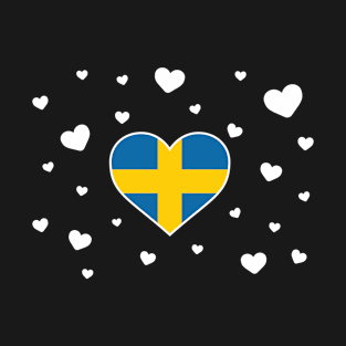 Sweden  love flag heart designs T-Shirt