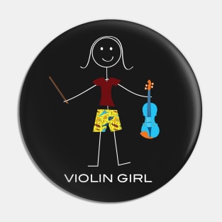 Funny Womens Violin Girl Pin