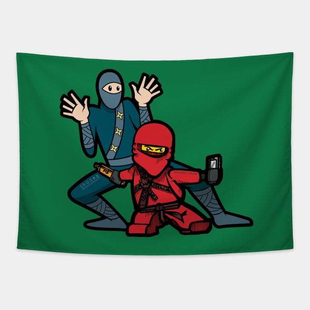 Jazz Hands Ninja Tapestry by urban_ninja