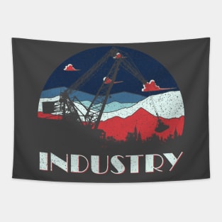 Industry - Distressed Retro Design Tapestry