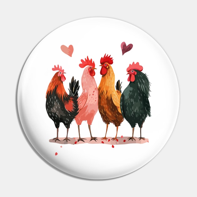 Lovely Chicken | Valentines Day Pin by Indigo Lake