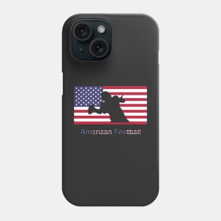 Flag with the silhouette of american football player Phone Case