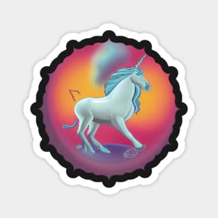 Retro Unicorn Art Magnet