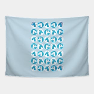 Blue Dot Unicorns Tapestry