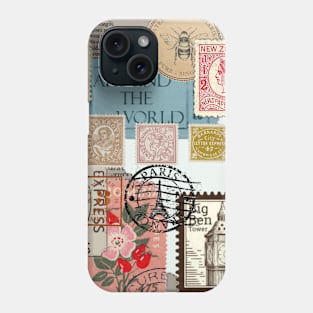 Aesthetic vintage retro stamps letters romantic inspiration gift ideas travel Phone Case