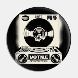 DJ Turntable Black and White Pin