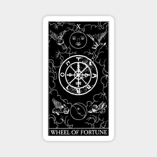 Wheel of Fortune - Black and White Tarot Card Magnet