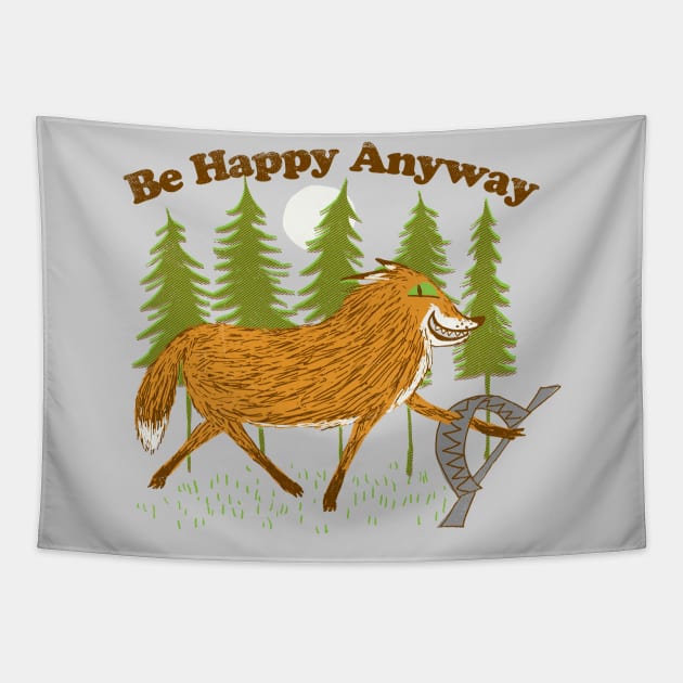 Be Happy Anyway Tapestry by Hillary White Rabbit