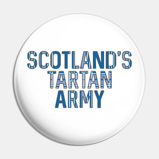 Scotland's Tartan Army, Scottish Saltire Flag Tartan, Scottish Football Slogan Design Pin