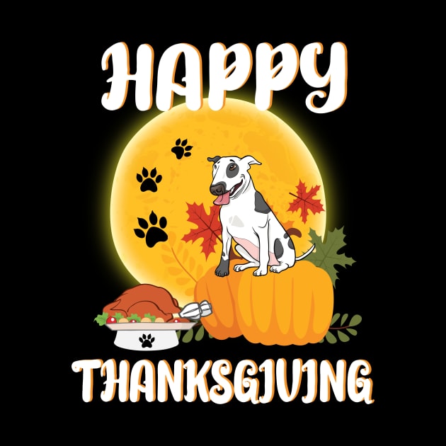 Bull Terrier Seeing Turkey Dish Happy Halloween Thanksgiving Merry Christmas Day by Cowan79