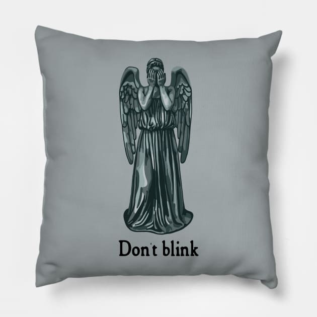 Weeping Angel - Don't Blink Pillow by Slightly Unhinged