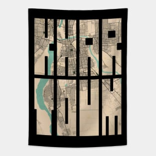 Khartoum, Sudan City Map Typography - Vintage Tapestry