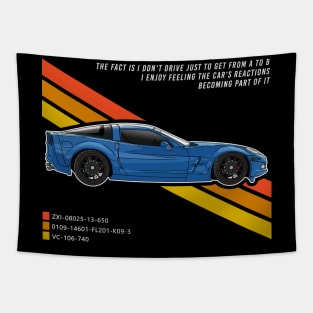 Blue Corvette Tapestry