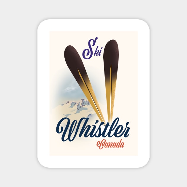 Whistler Canada Ski poster Magnet by nickemporium1