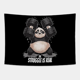 Funny The Struggle Is Real Cute Panda Design Tapestry