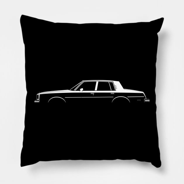 Oldsmobile Cutlass Sedan (1980) Silhouette Pillow by Car-Silhouettes