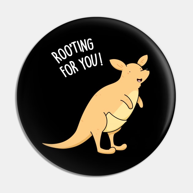 Rooting For You Cute Kangaroo Pun Pin by punnybone