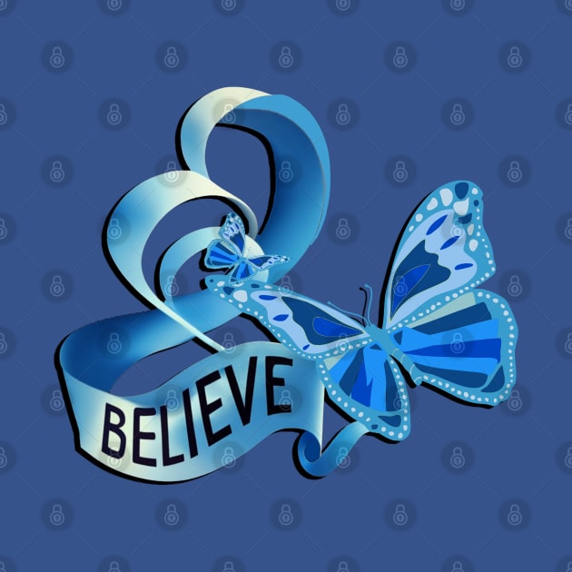 Believe Blue Ribbons Diabetes Support & Awareness by tamdevo1