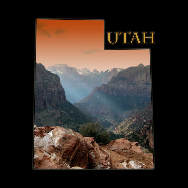 Utah State Outline - Zion National Park by gorff