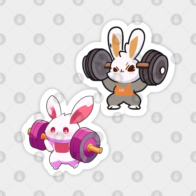 Buns of steel Sticker Pack Magnet by Depressed Bunny