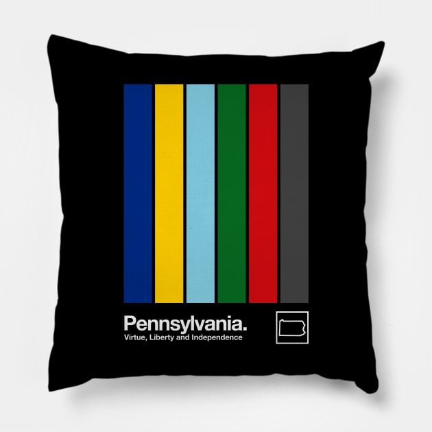 Pennsylvania State Flag // Original Minimalist Artwork Poster Design Pillow by DankFutura