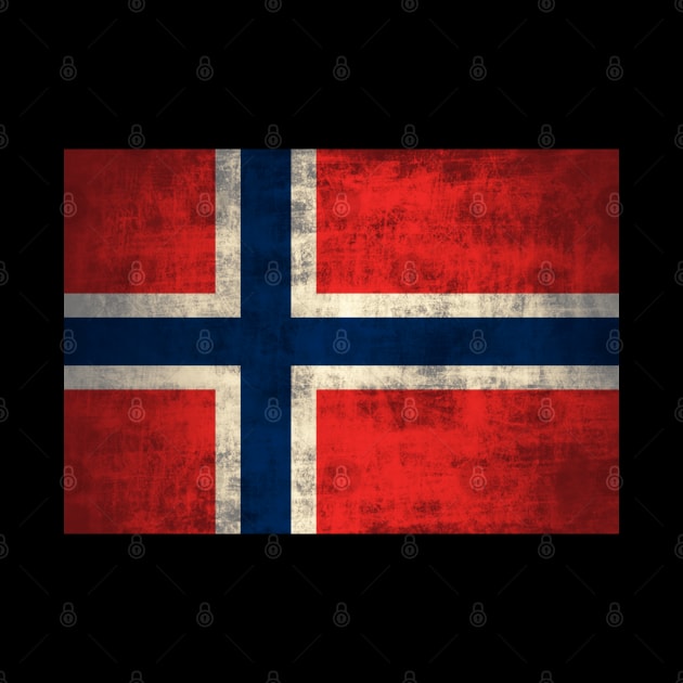 Vintage Rustic Flag Of Norway Norge Norwegian by E