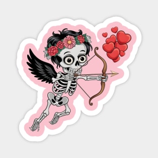 Skull Head Ring Flowers  Arrow Love Magnet