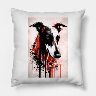 Greyhound Dog Portrait Pillow