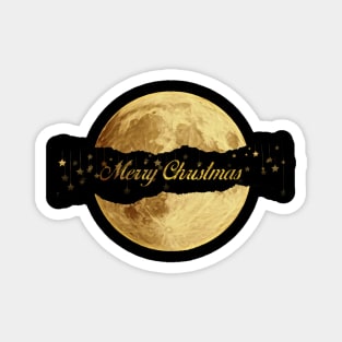 Marry Christmas elegant gold and black Christmas stars moon Magnet