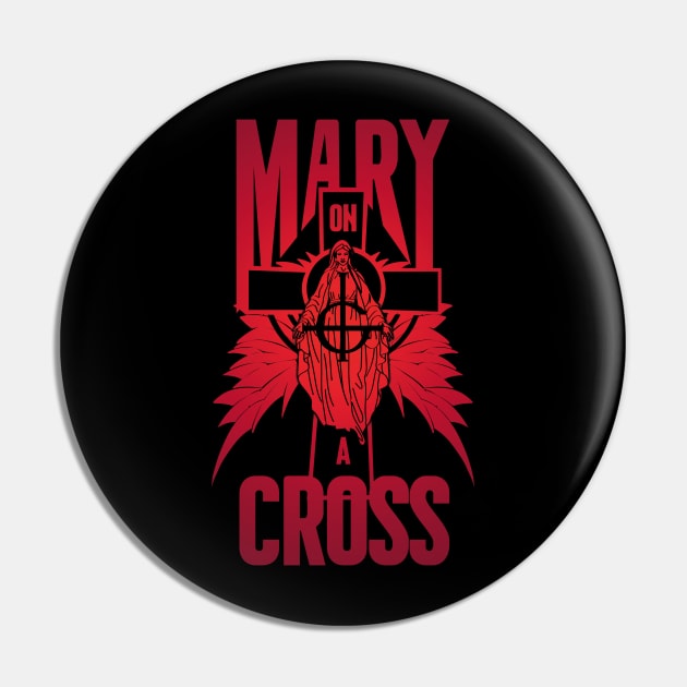 Mary on a cross- red Pin by Citrus.rock