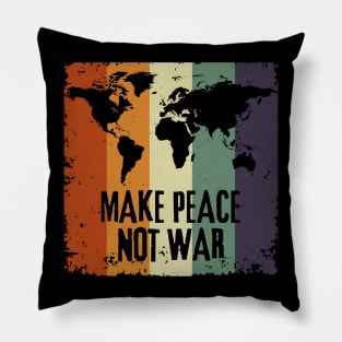 Make Peace Not War World Map Pillow