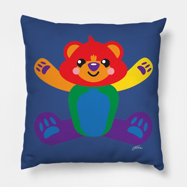 Gay Pride Flag Teddy Bear Pillow by CKline