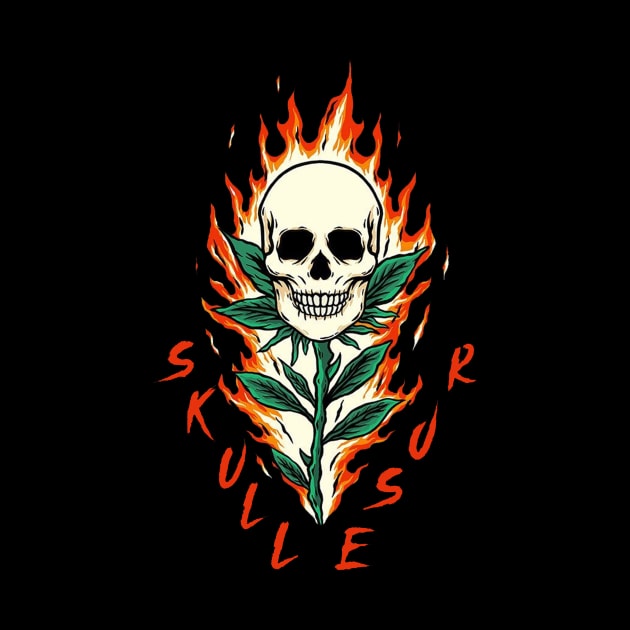 Skull Fire Flower by TajokStudio