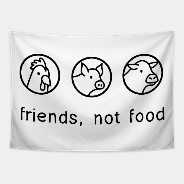 Friends Not Food Tapestry by valentinahramov