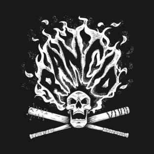 Skull Head Fire Of Rock Punk White T-Shirt