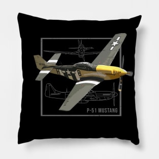 P-51 Mustang | WW2 Fighter Plane Pillow